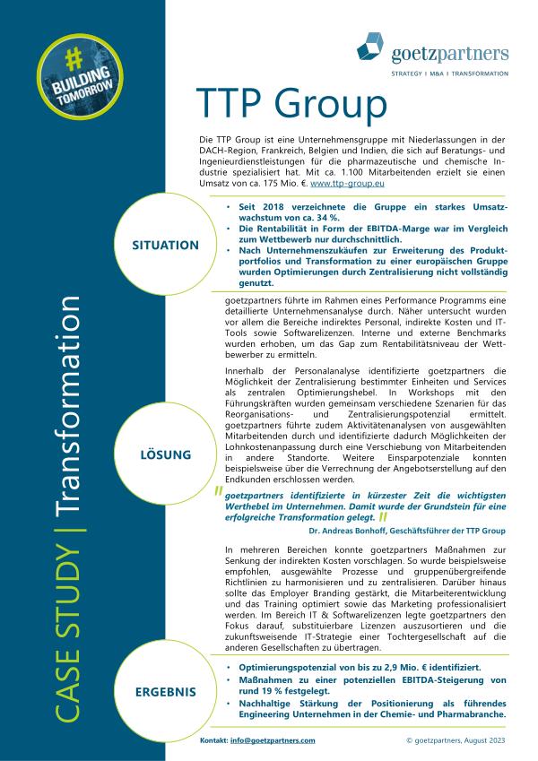 Client Case: TTP Group (DE)