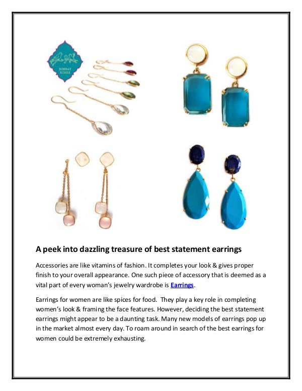 A peek into dazzling treasure of best statement earrings A peek into dazzling treasure of best statement ea