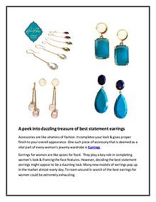 A peek into dazzling treasure of best statement earrings