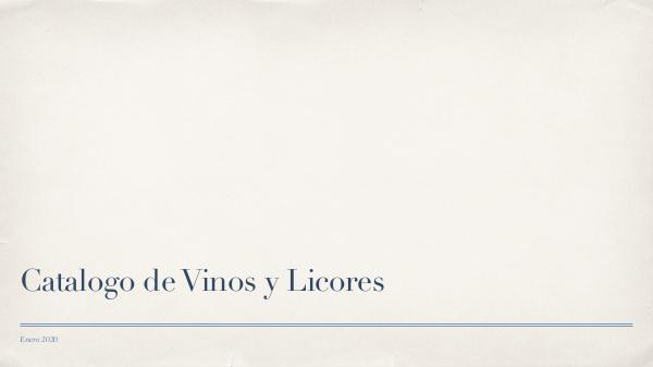 Catalogo de vinos y licores