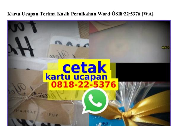 Kartu Ucapan Terima Kasih Pernikahan Word 08I8·22·5376[wa] kartu ucapan terima kasih pernikahan word