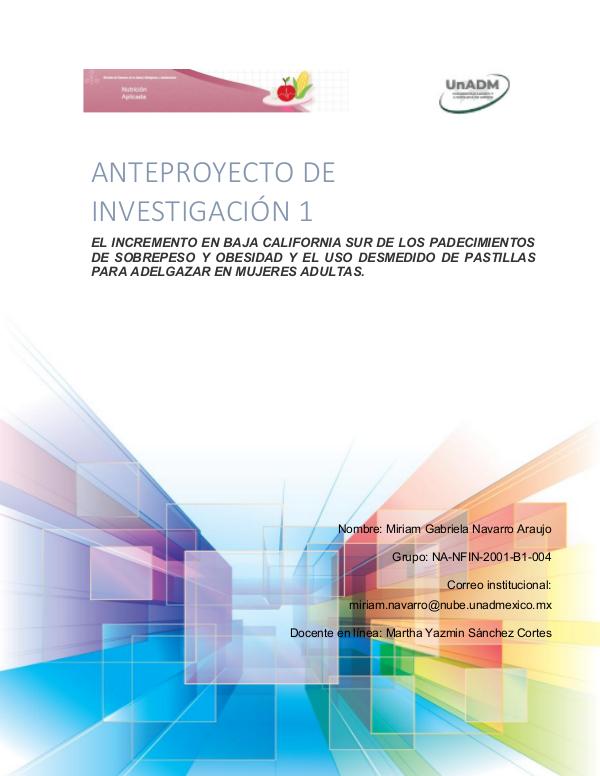 Anteproyecto de investigación anteproyecto