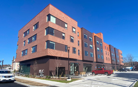 Exterior view of the 45 E. Central St. mixed-use building in Natick