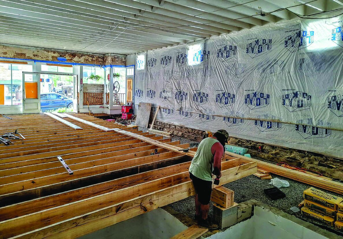 Cameron Stone installing joists