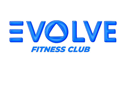 Evolve Fitness Club Logo in stylized blue text