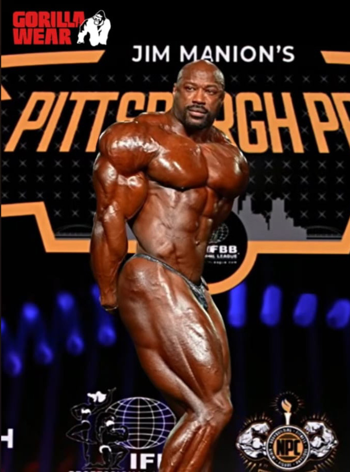 Ronald 'RPG' Gordon posing in a side/three-quarter pose on the Pittsburgh Pro stage